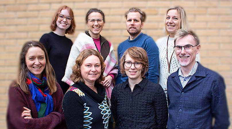 Bild på projektgruppen bestående av projektledare, delprojektledare och kommunikatör.