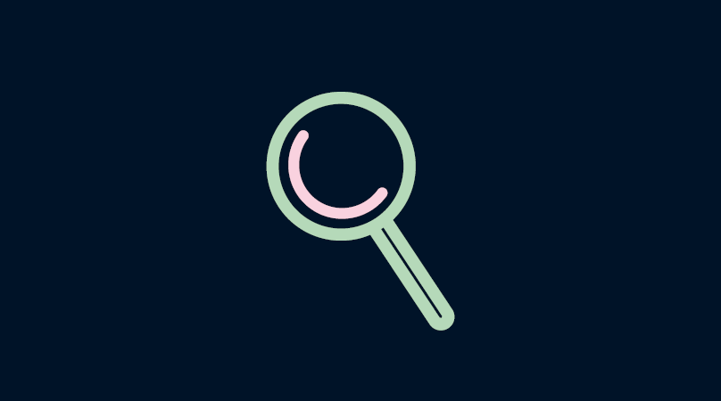 Ikon som föreställer att förstoringsglas.