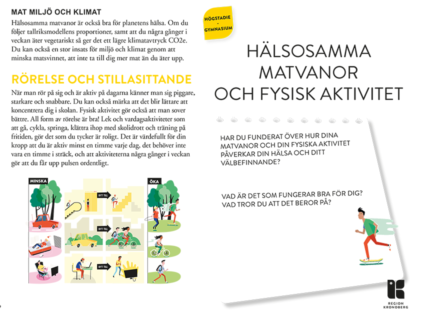 Försättsblad hälsosamma matvanor och rörelse högstadium/ gymnasium (folder)