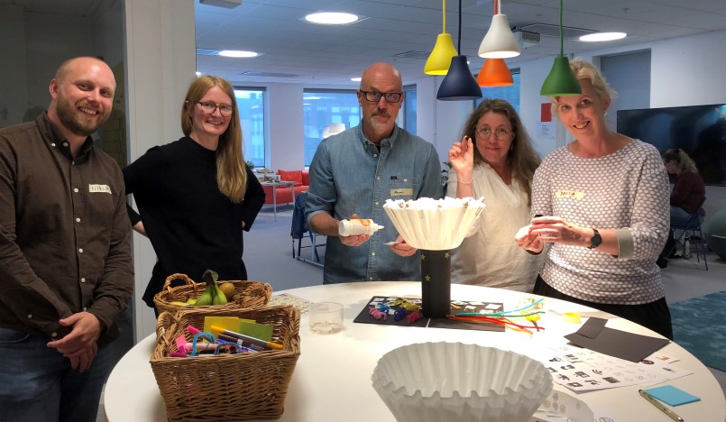 Bild på Niklas Lundin Filmregion Sydost, Jessica Linde Region Kronoberg, Magnus Eriksson Hemslöjden i Kronoberg, Anneli Welin Växjö kommun och Paula Gårsjö Musik i Syd.
