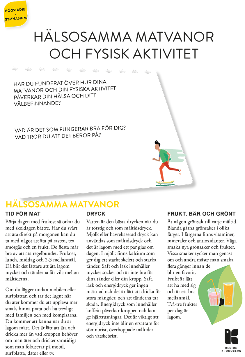 Hälsosamma matvanor och rörelse - högstadium/ gymnasium (A4)