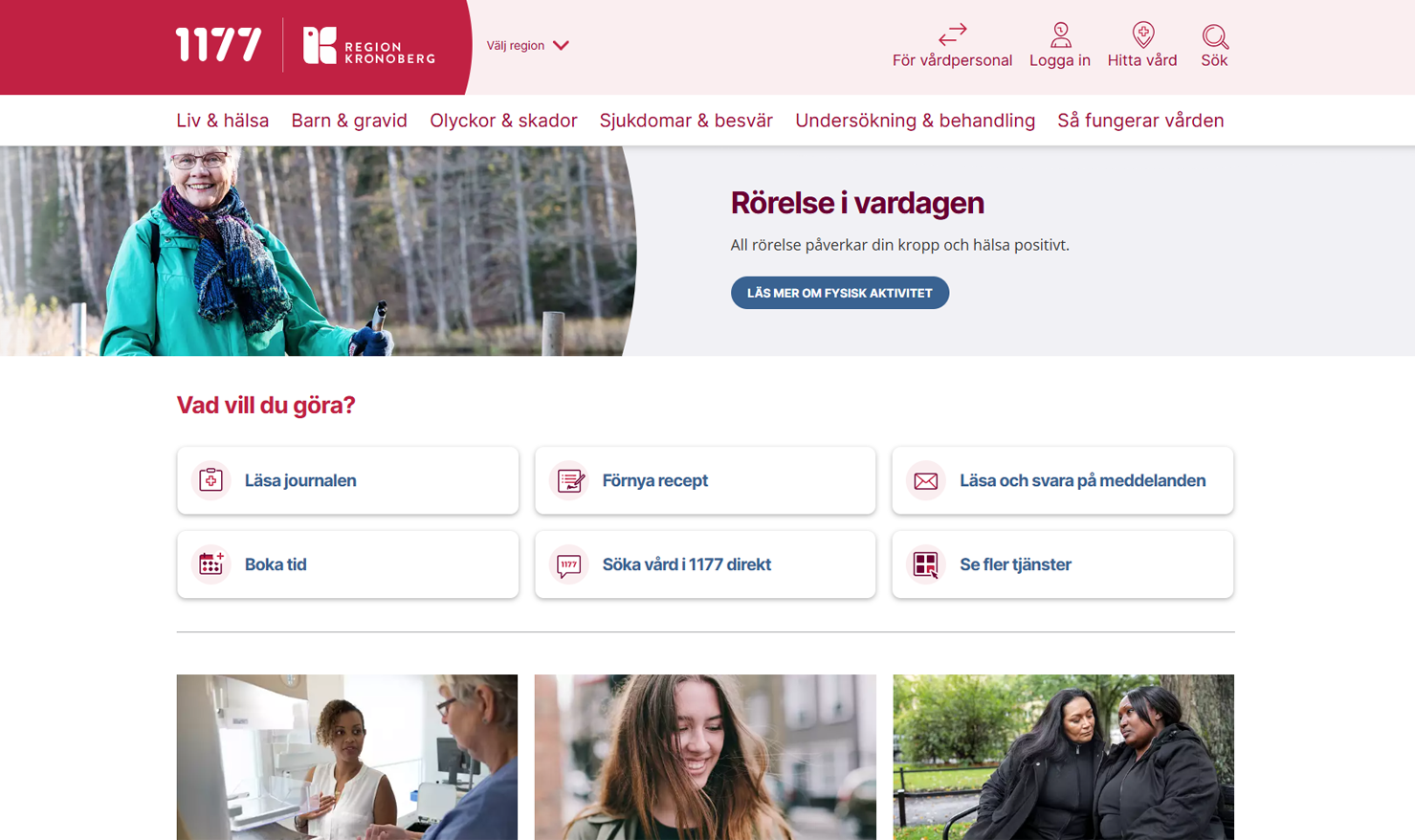 Bild på webbplats 1177 Vårdguiden